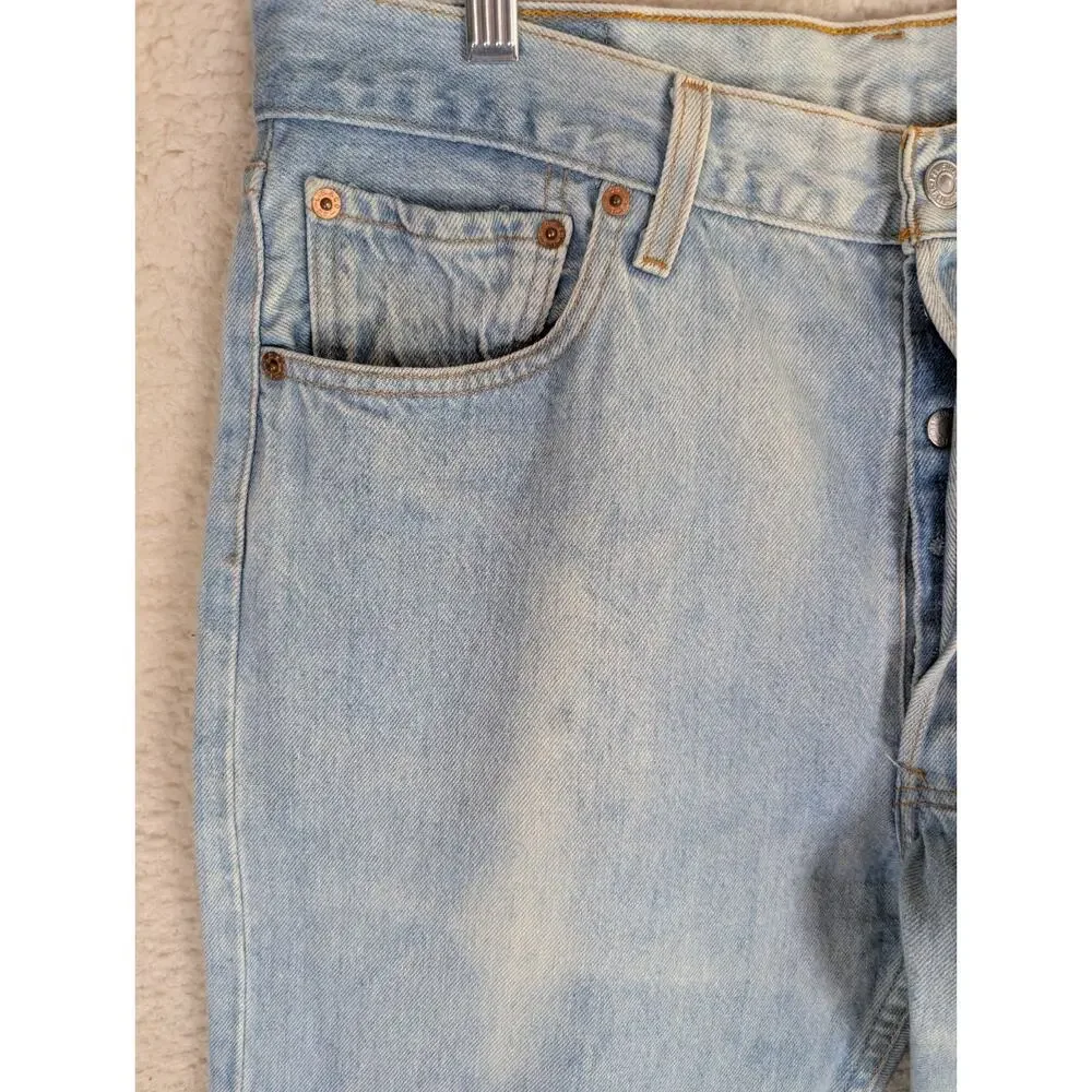 Vintage Levis 501 Jeans Mens 36x30 FITS 34x27 Blue Button Fly Straight Light
